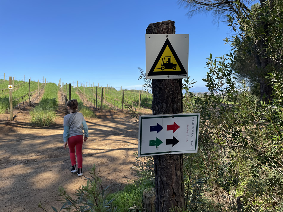 Hiking trail routes at Helderberg Farm Somerset West